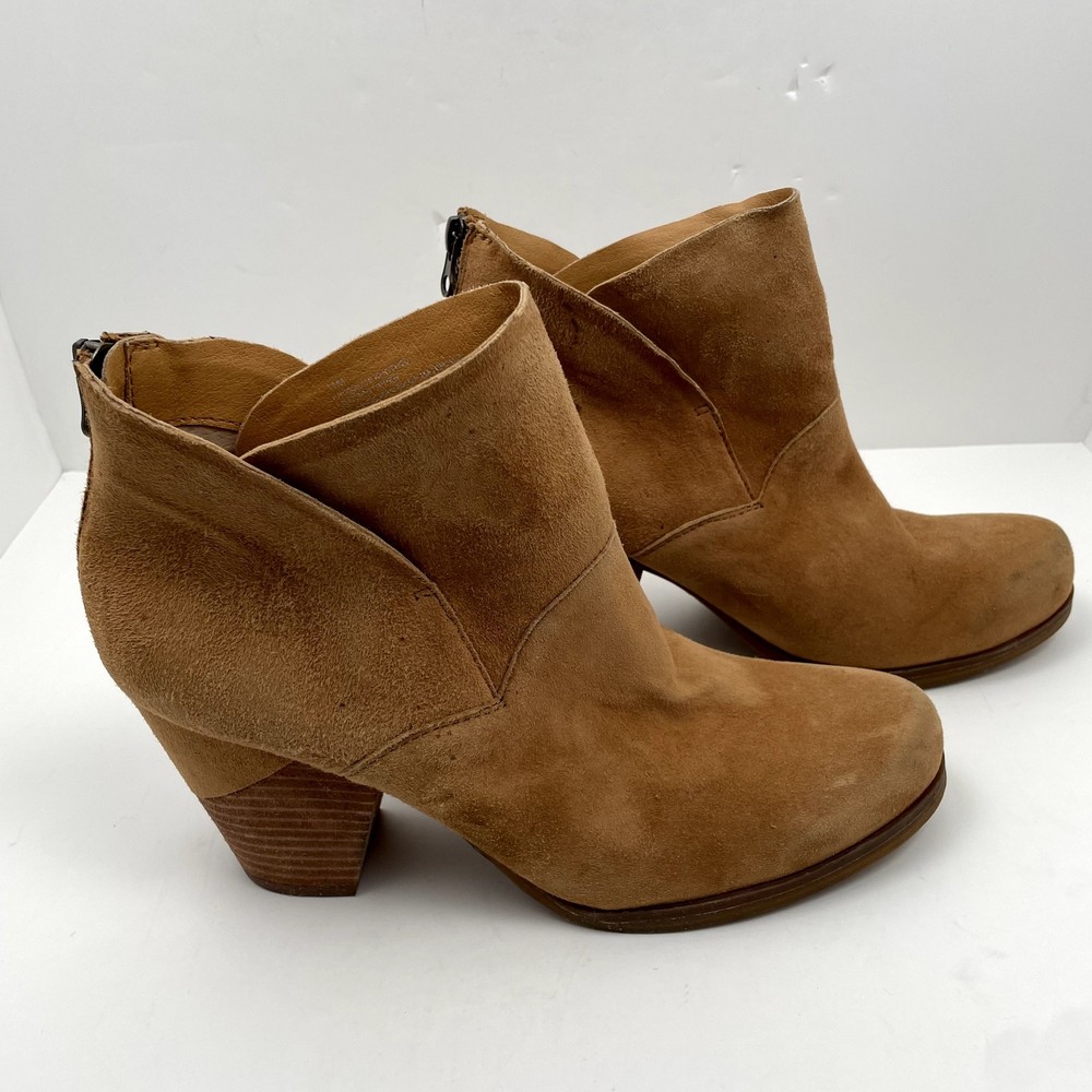 Korks Maggie Bootie Womens Tan Size 11 Suede Block Heel Bootie Back Zip Cushione